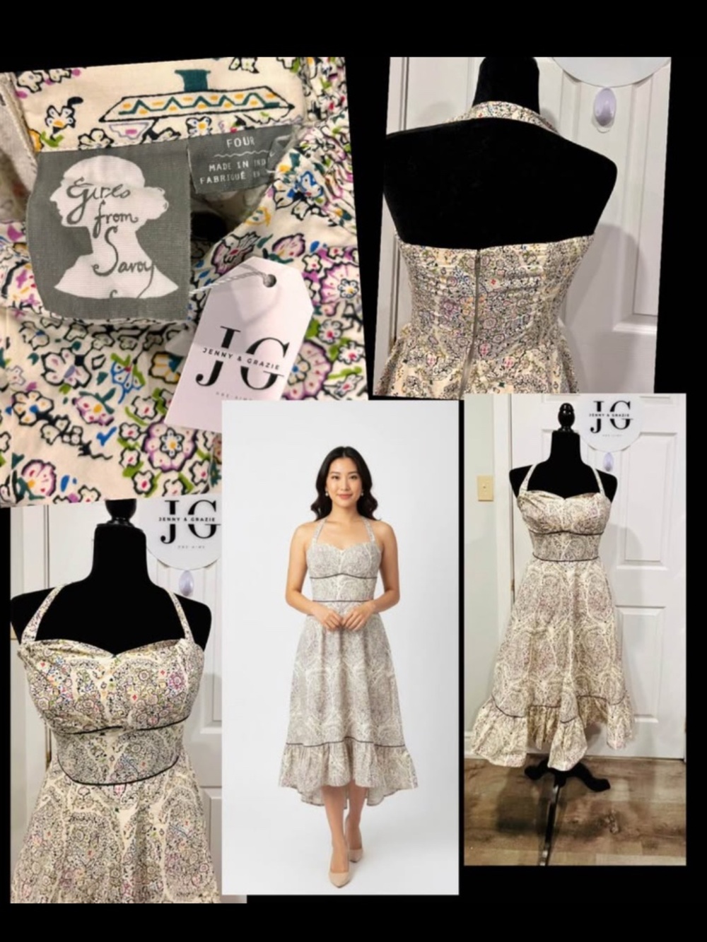 Halter cotton printed dress